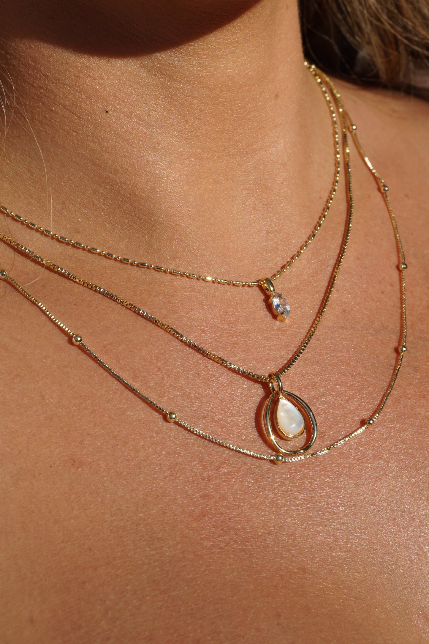 Golden Marquise Necklace