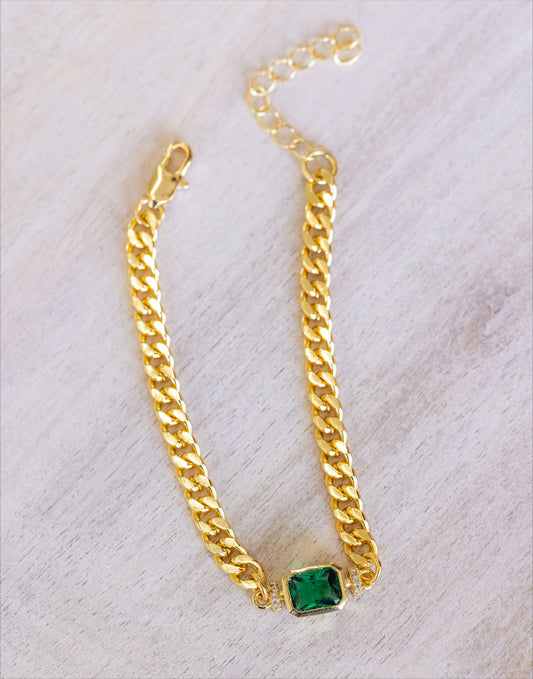 Emerald Curb Bracelet